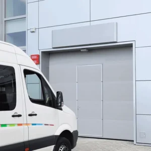 Автоматические промышленные ворота ALUTECH ProPlus 3000×3000 мм со встроенной калиткой